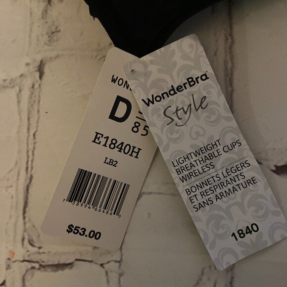 🩷🩷WonderBra Breathable Cups Wirefree Bra 38D E1840 NWT - Picture 3 of 4
